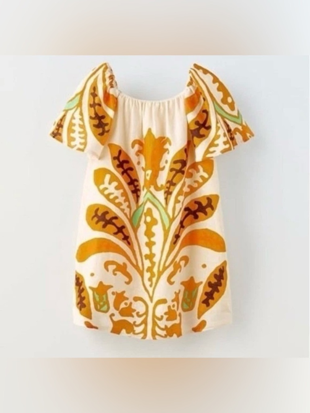 ZARA Floral Tropical Linen Cotton Dress - 11/12 - Picture 7 of 7